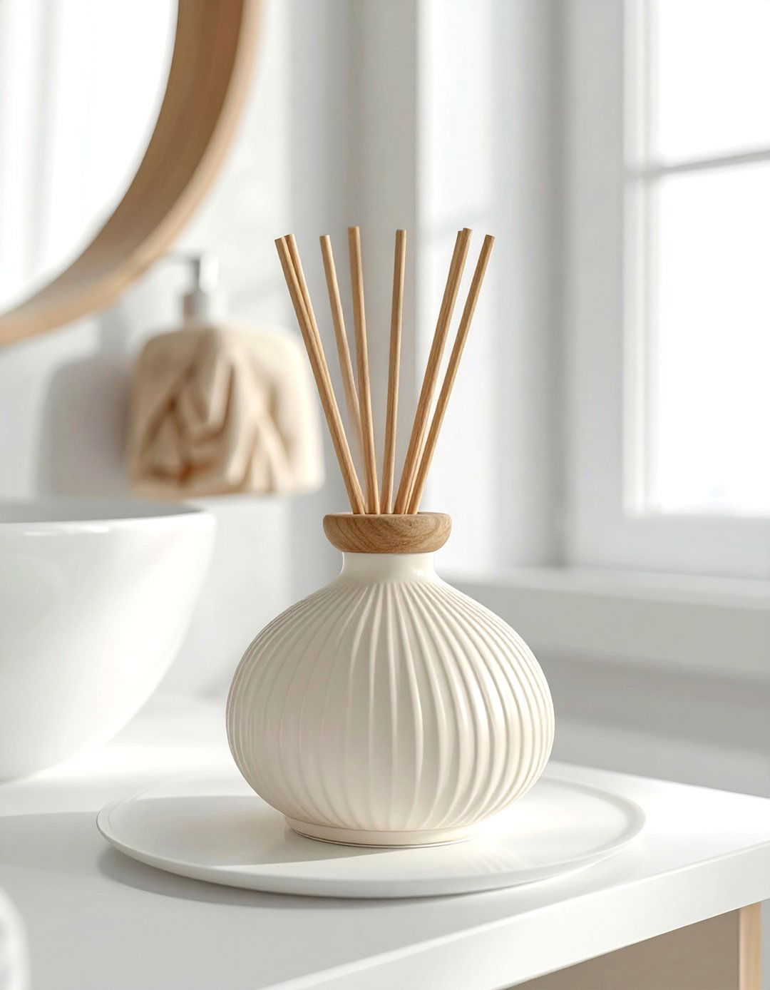 Cream scent diffuser - 30 cream bathroom accessories ideas