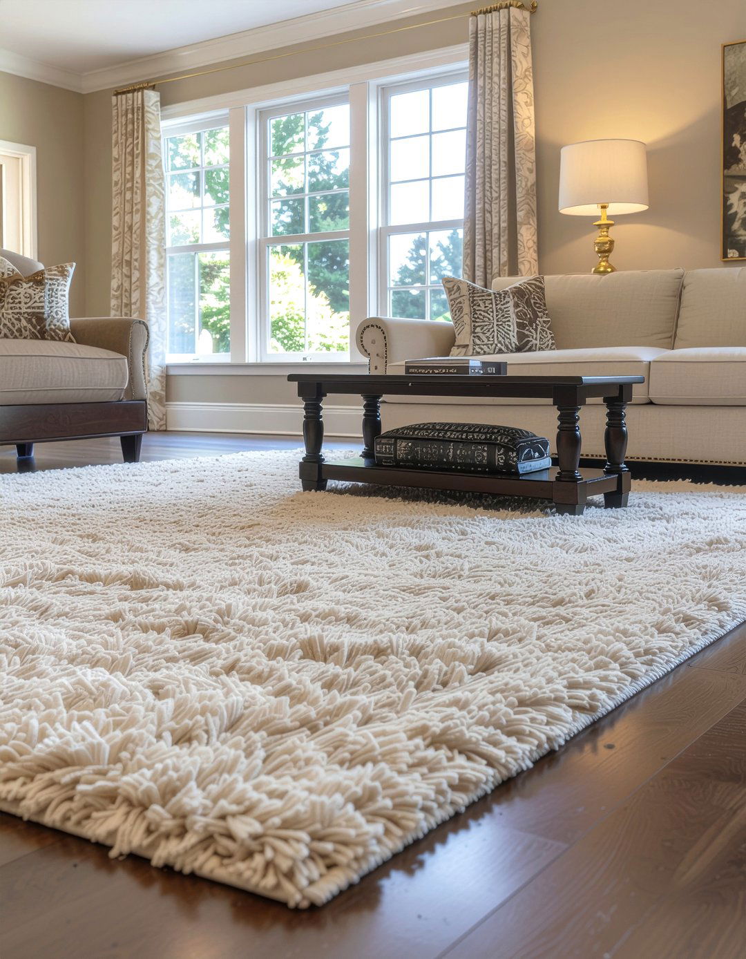Cream shag rug - 30 living room shag rugs