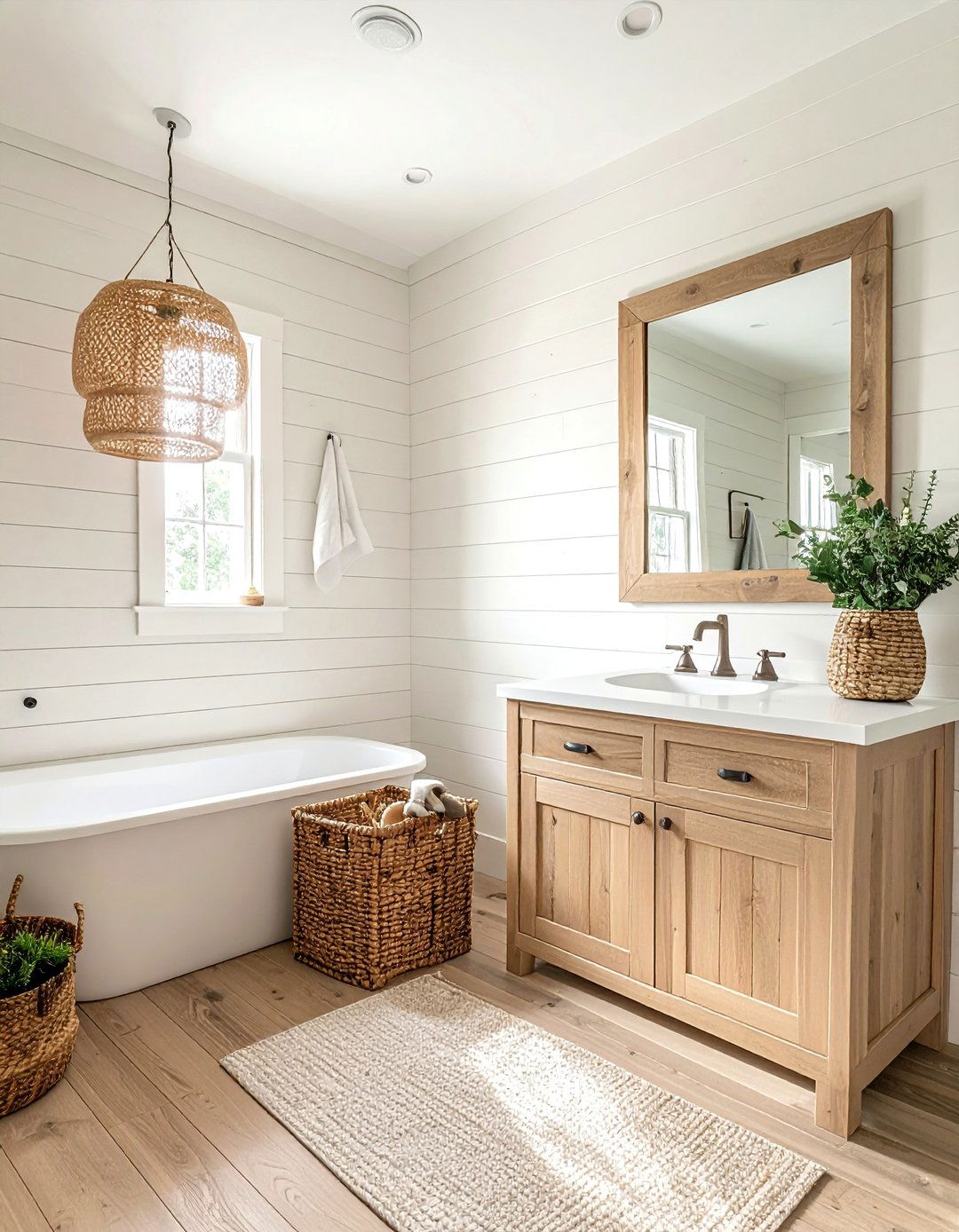 Cream shiplap bathroom - 30 cream bathroom ideas