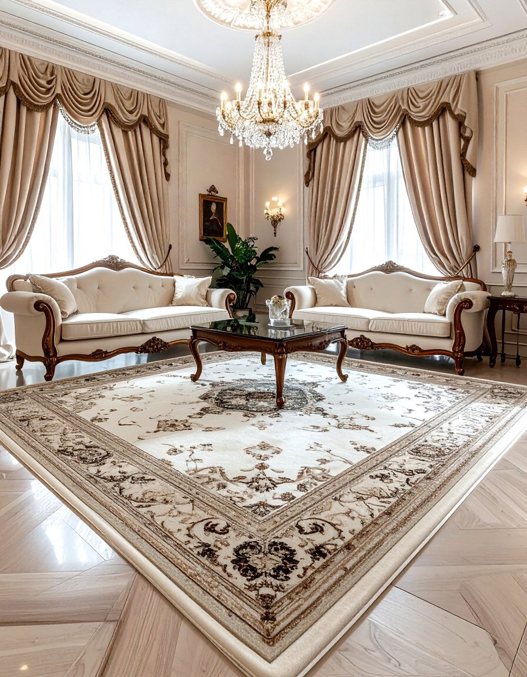 Cream silk rug - 30 neutral rug ideas