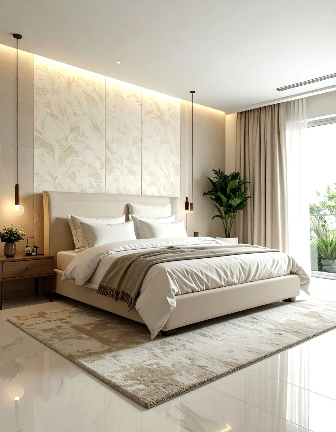 Cream textured wallpaper - 30 cream decor ideas