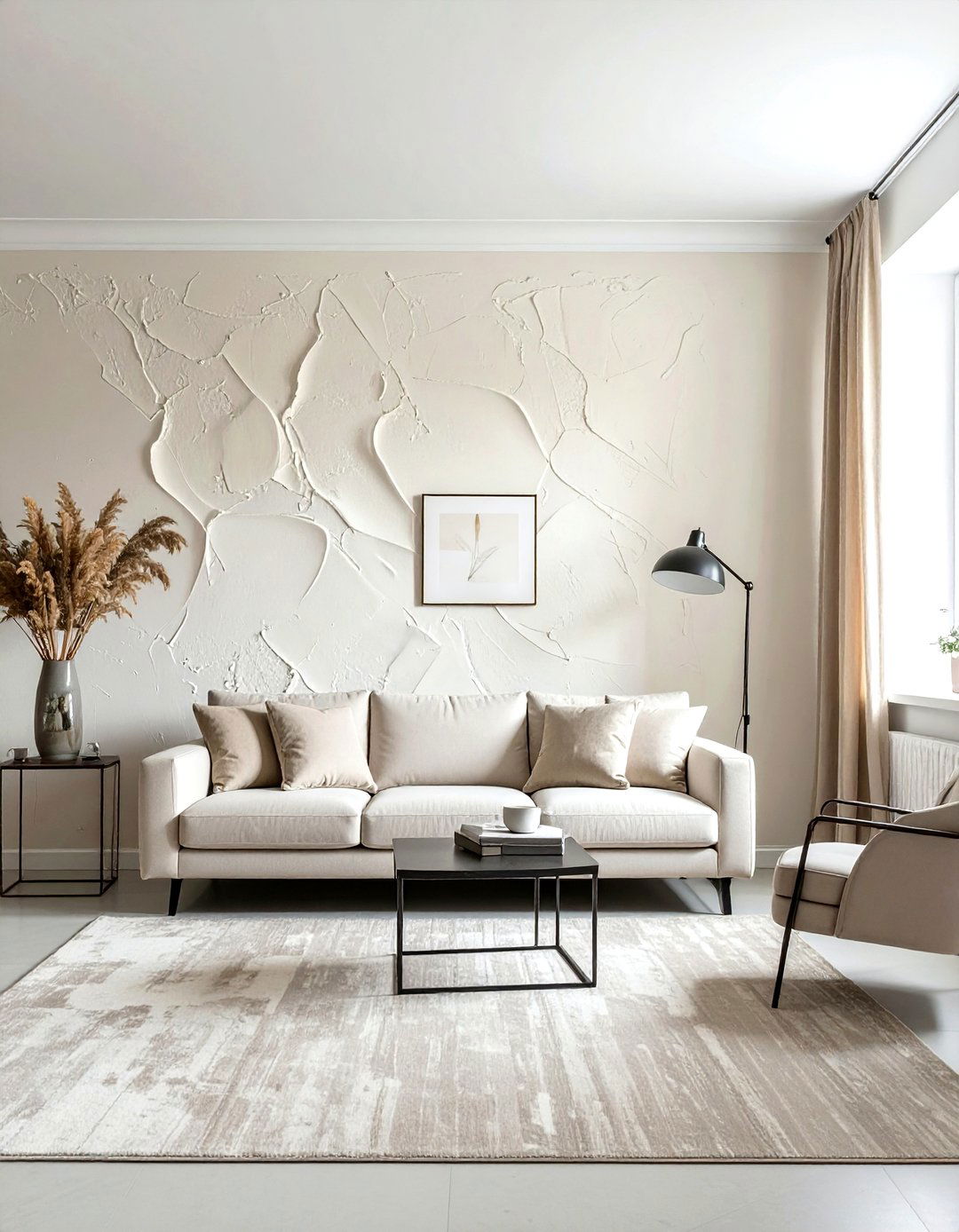 Cream textured wallpaper industrial - 30 industrial cream living room ideas