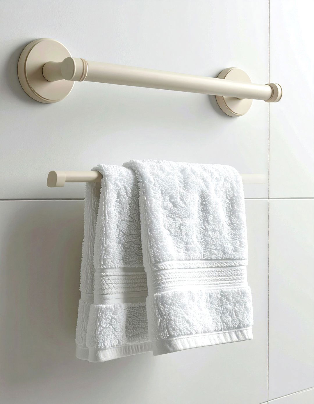 Cream towel rack - 30 cream bathroom accessories ideas