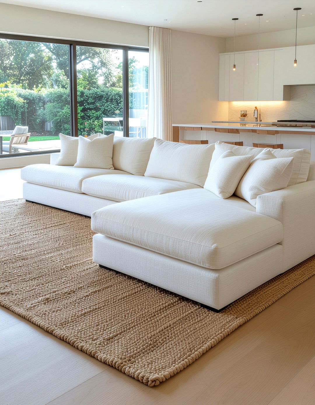 Cream u shaped sofa living room - 30 U-shaped sofa living room ideas