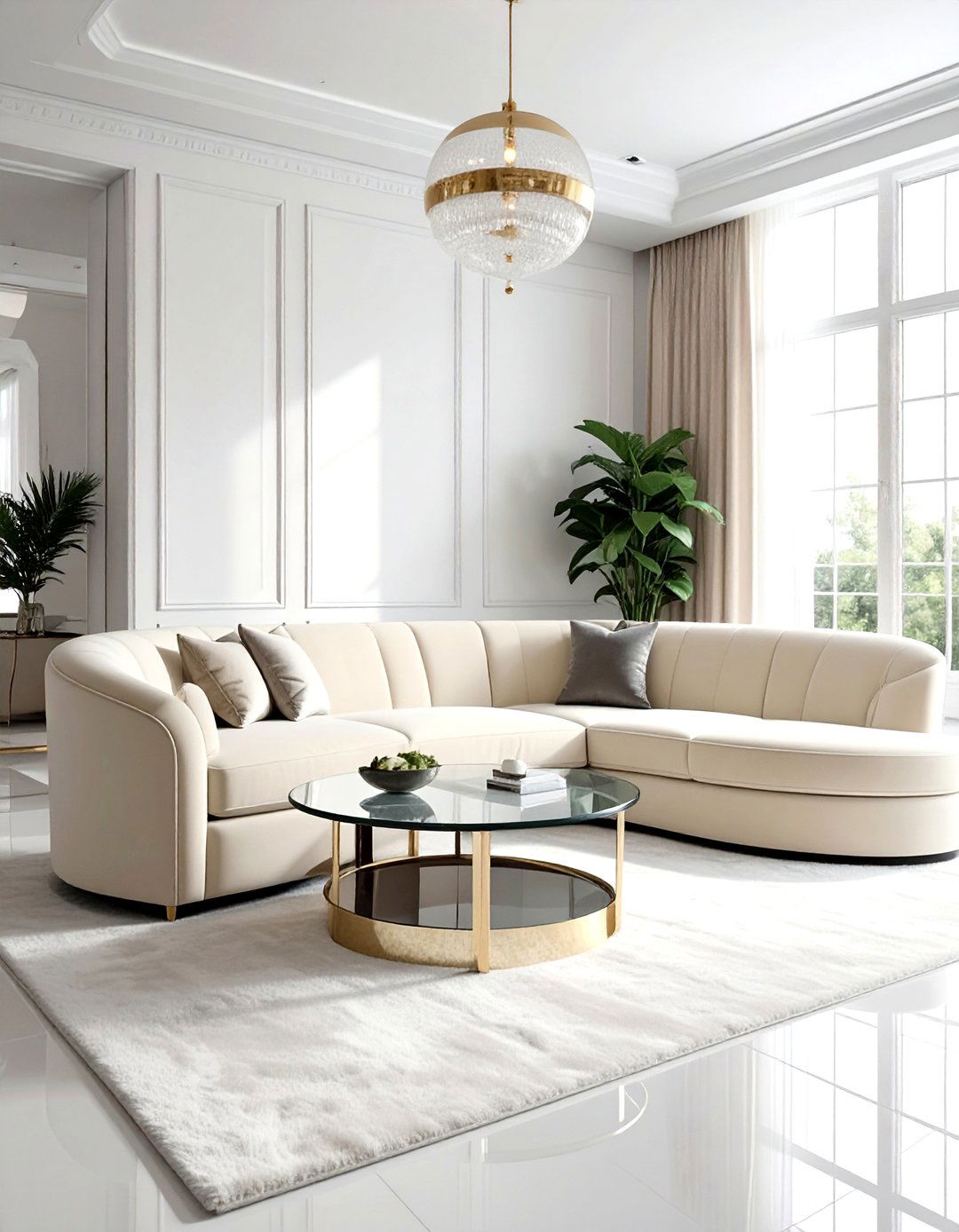 Cream velvet living room furniture - 30 modern cream living room ideas