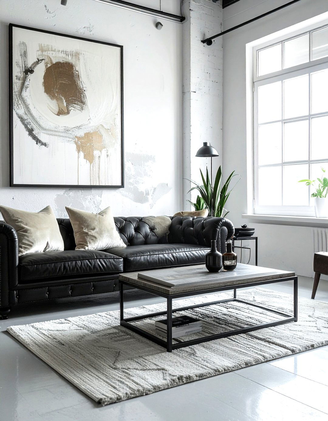 Cream velvet pillow industrial - 30 industrial cream living room ideas