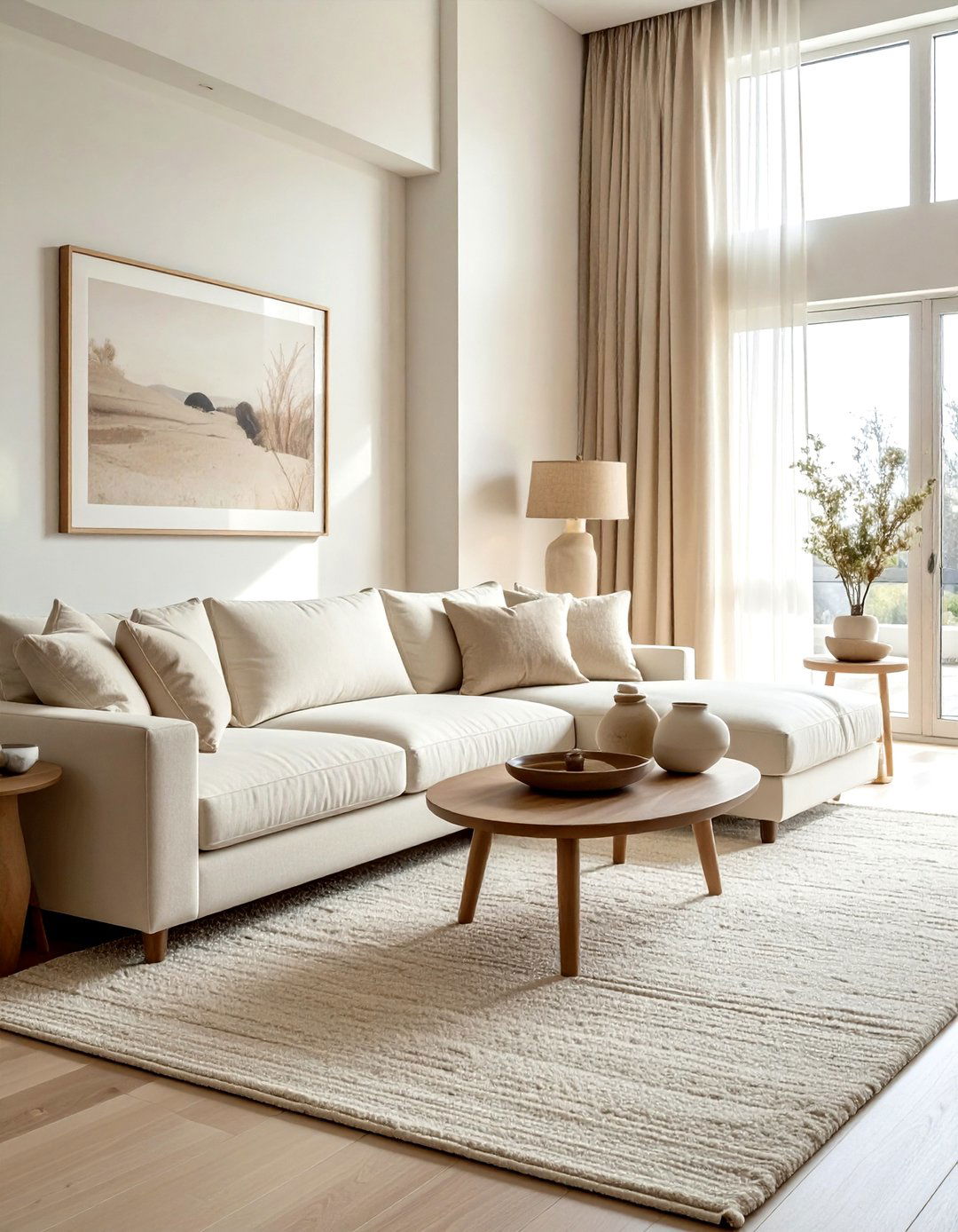 Creamy Neutral Living Room - 30 warm decor ideas