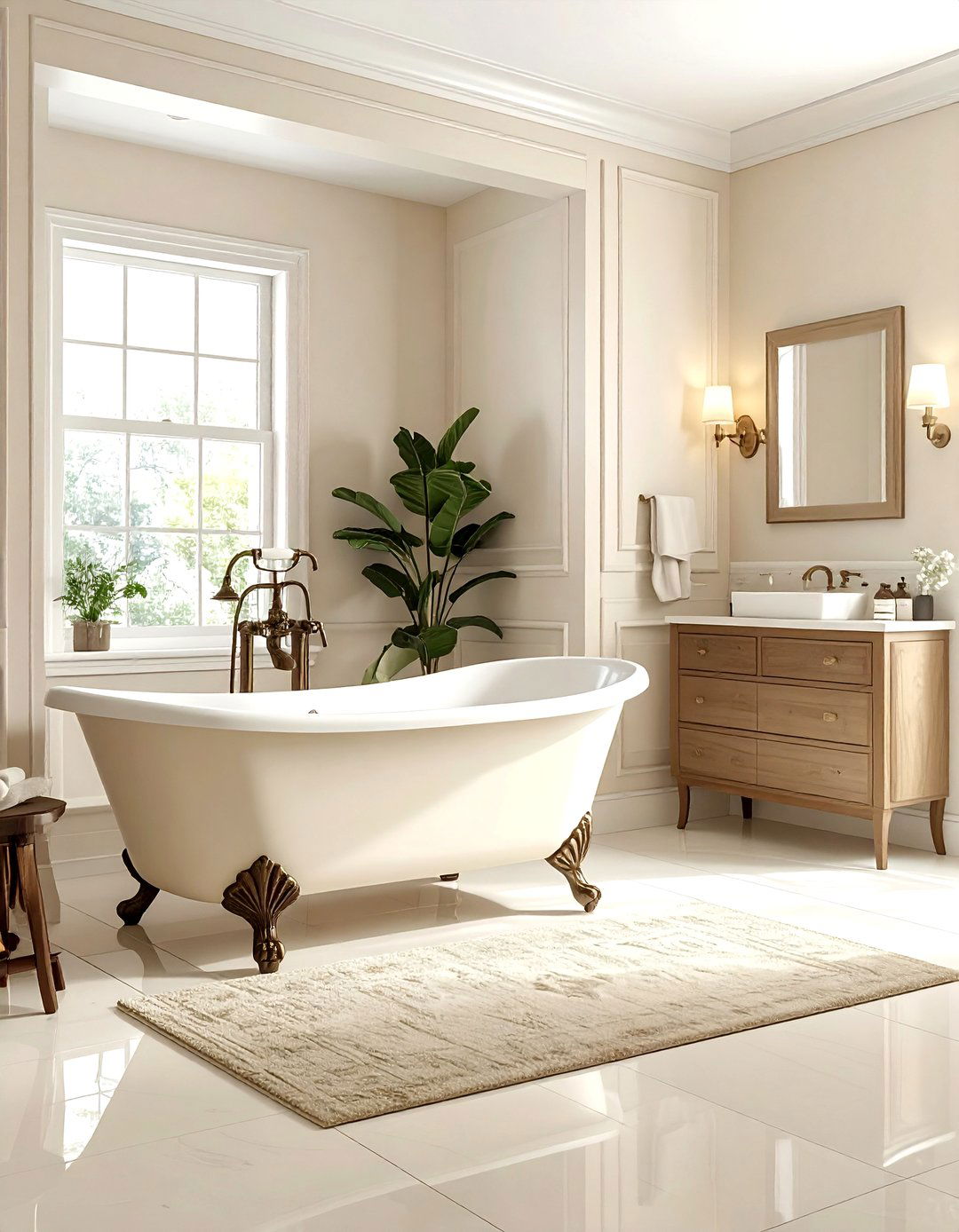 Creamy beige bathroom paint - 30 bathroom paint color ideas
