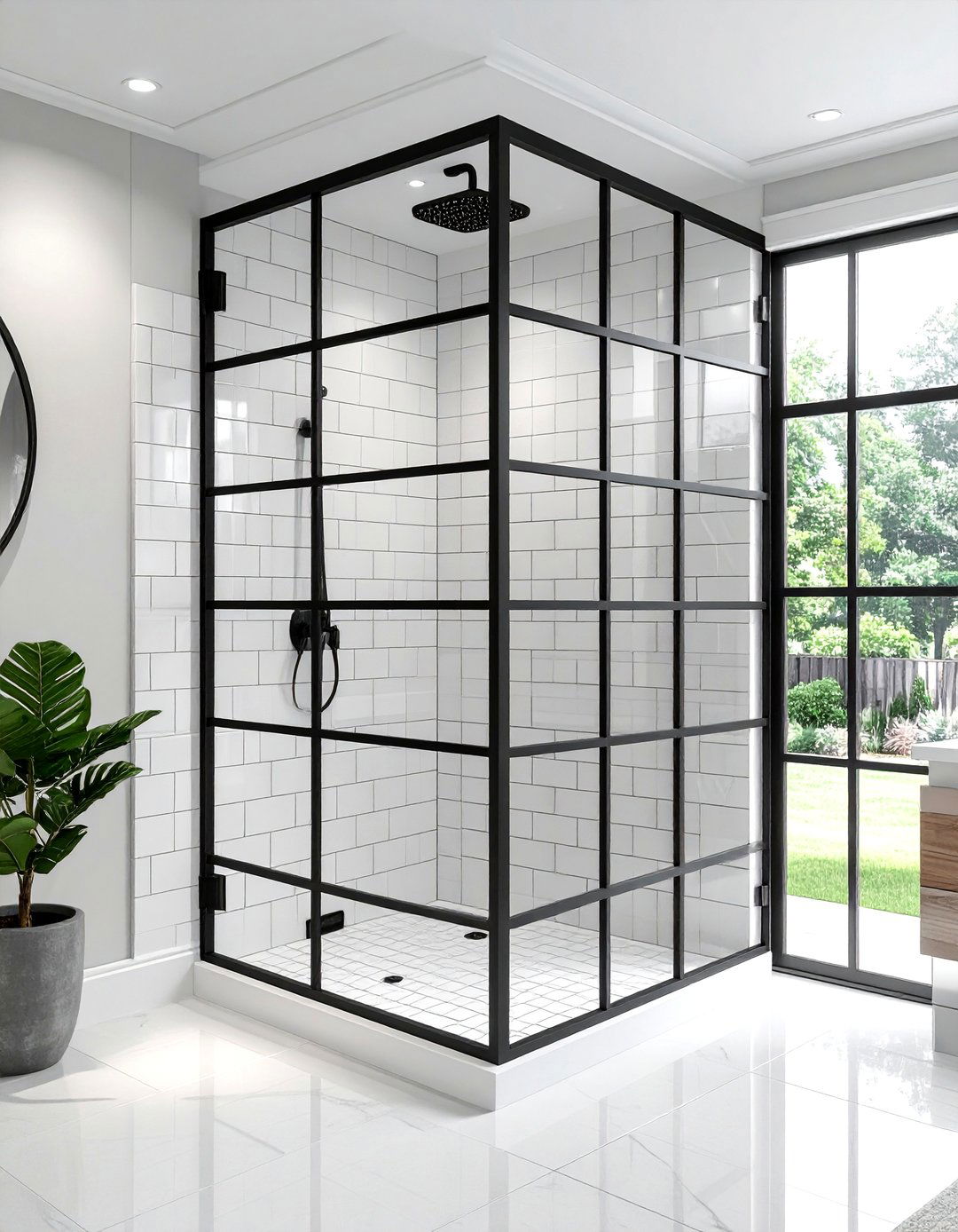 Crittall style shower door - 30 vintage bathroom ideas