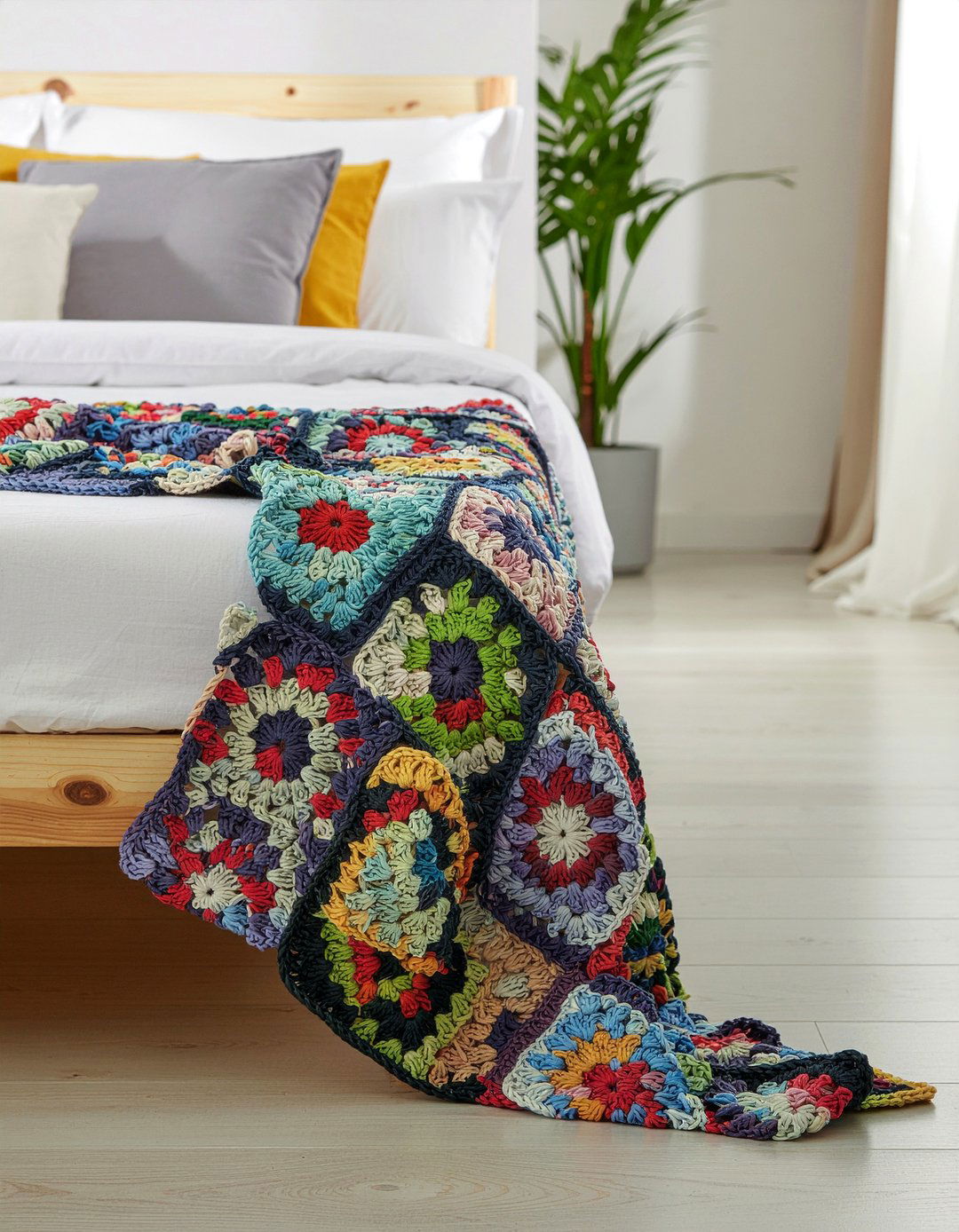 Crochet Throw Blanket - 30 handmade bedroom ideas