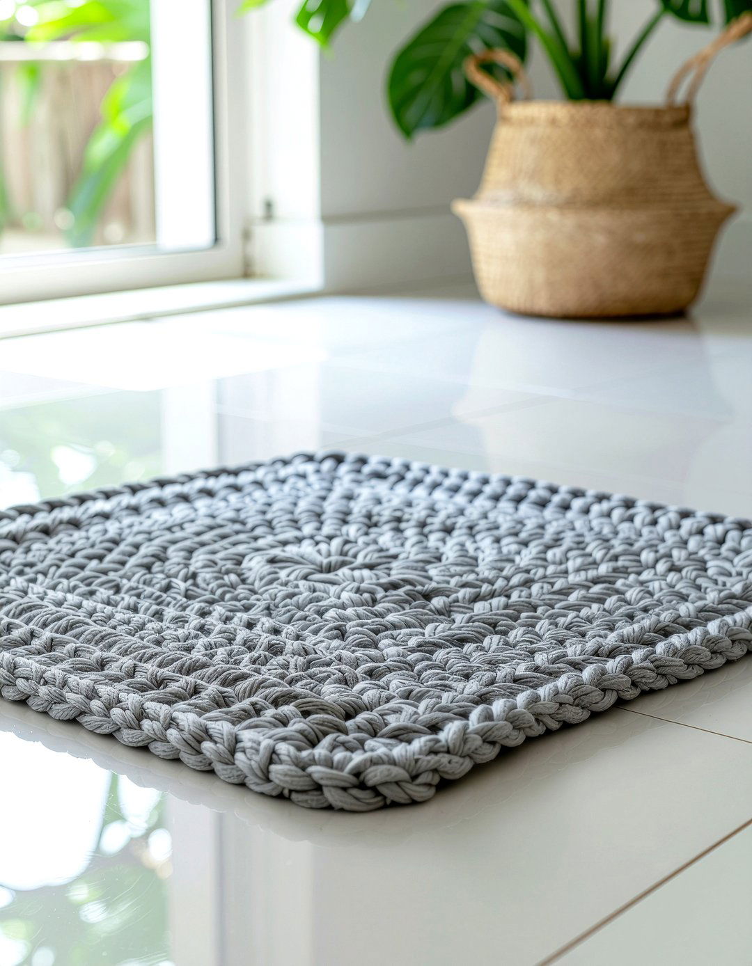 Crochet bath mat - 30 bathroom handmade ideas