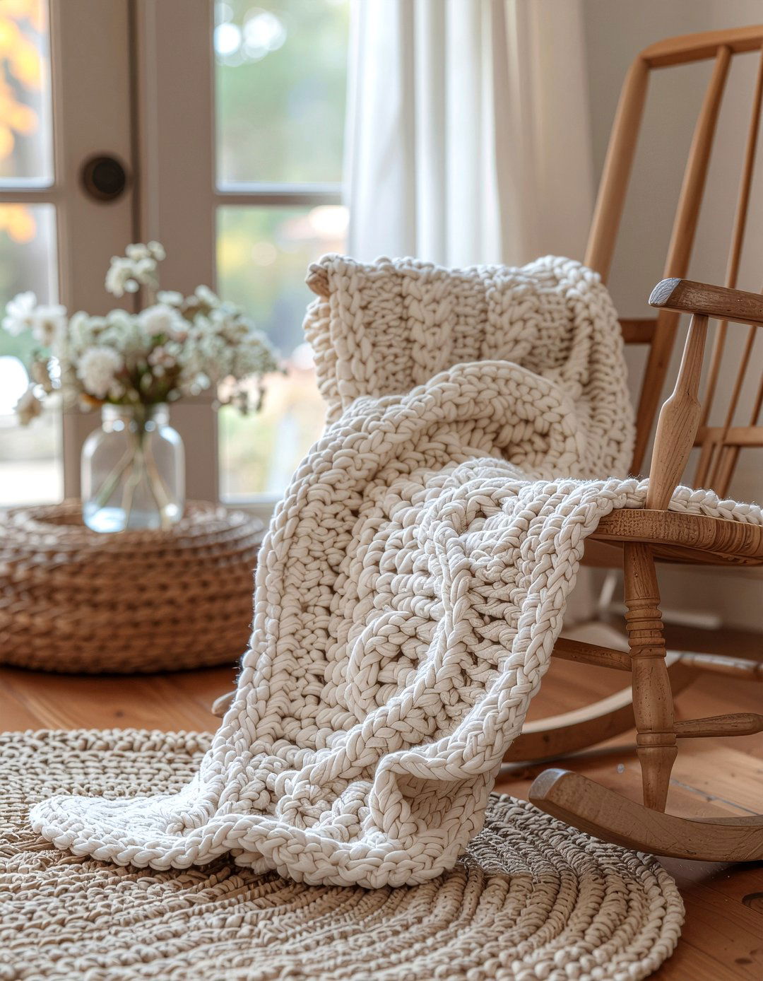 Crochet chair pad - 30 crocheted living room ideas