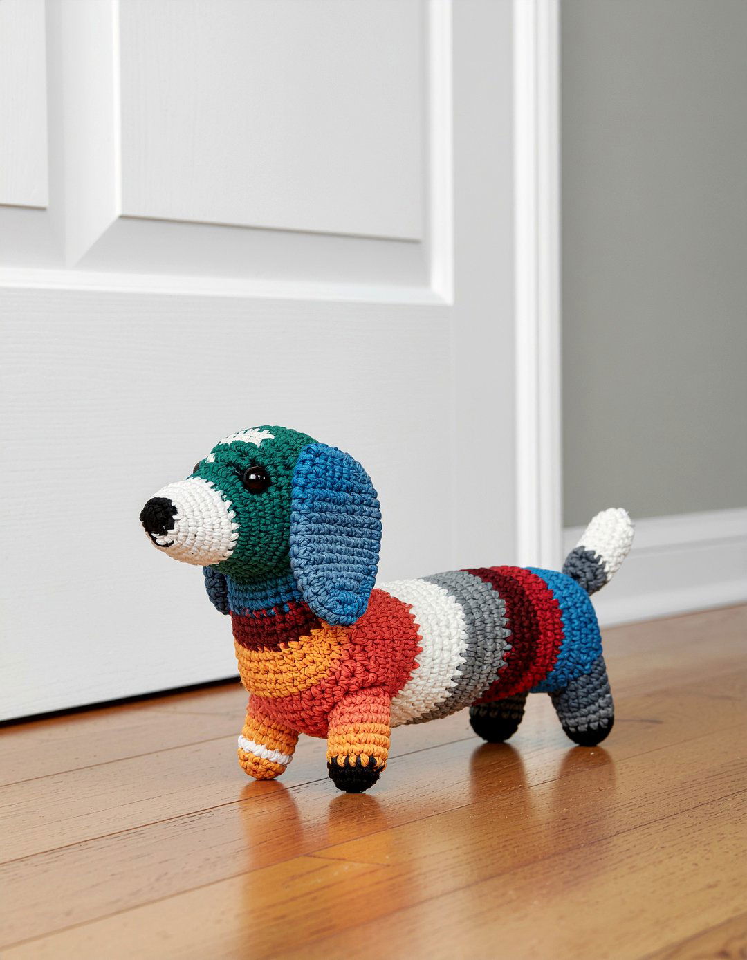 Crochet draft stopper - 30 crocheted living room ideas