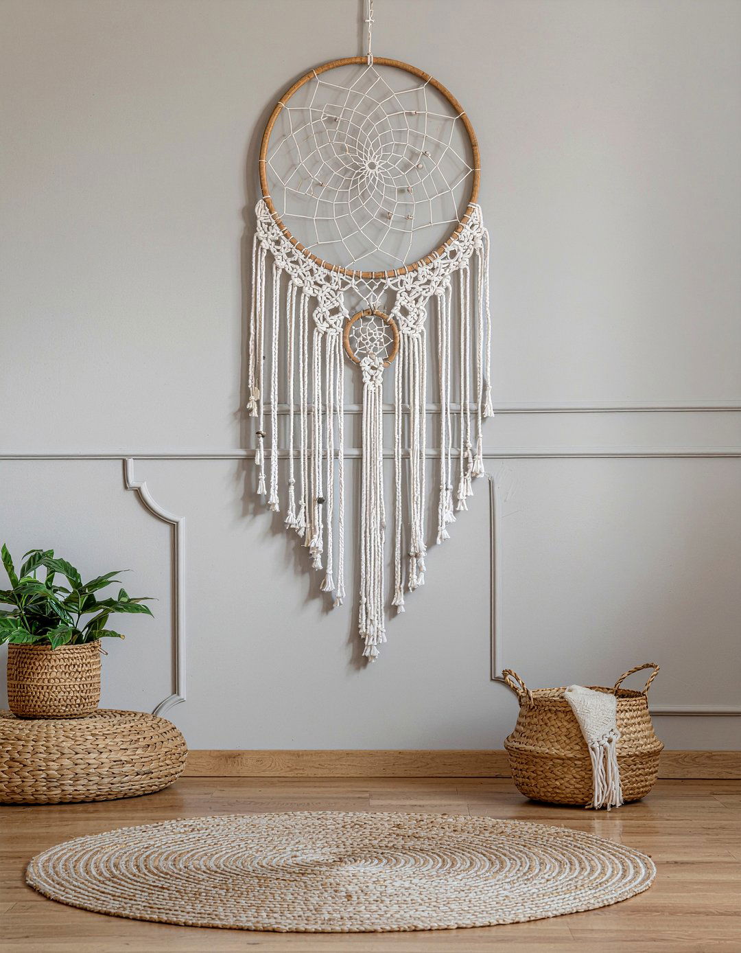 Crochet dreamcatcher - 30 crocheted living room ideas