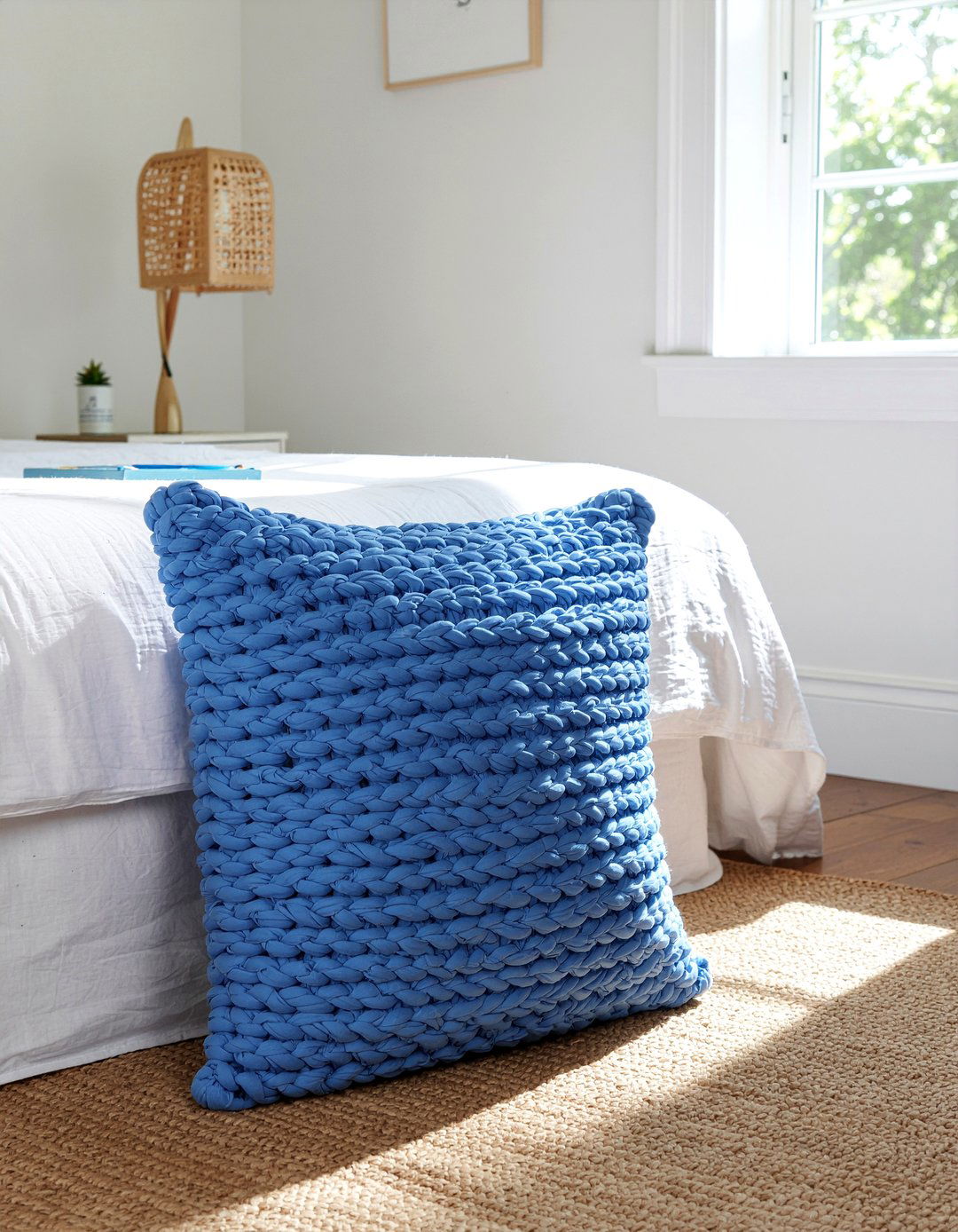 Crochet floor pillow - 30 crocheted bedroom ideas