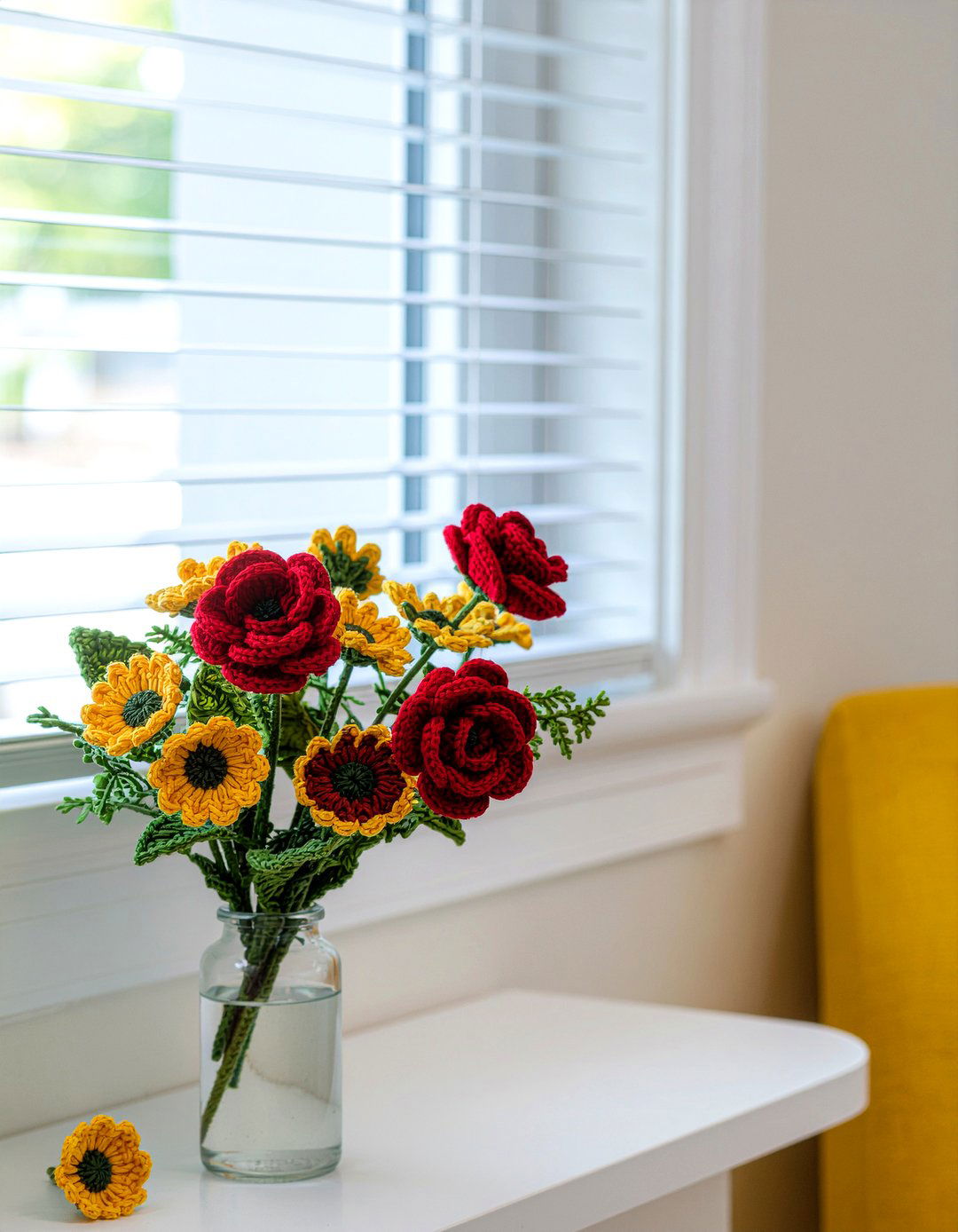 Crochet flower bouquet - 30 crocheted living room ideas