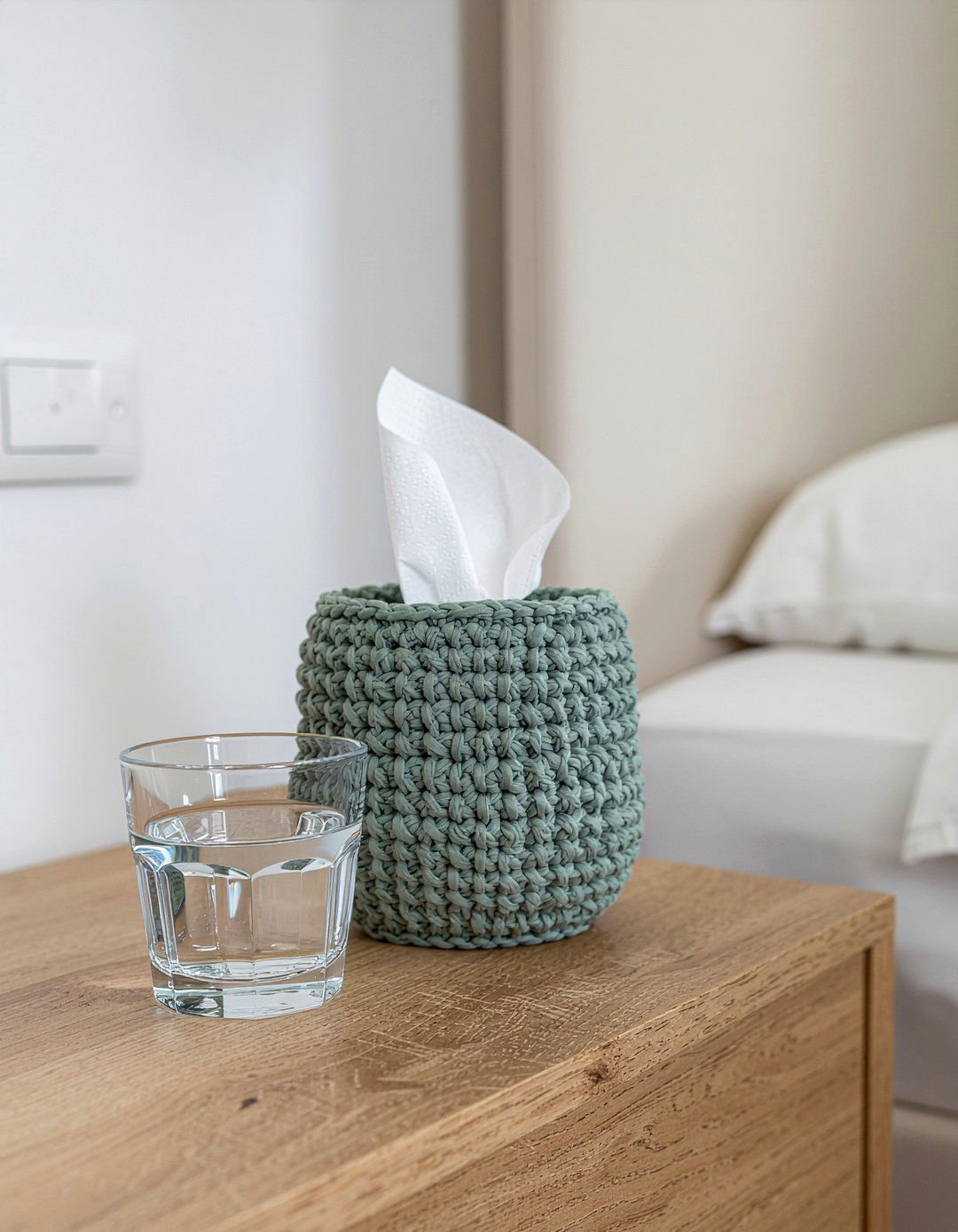 Crochet tissue holder - 30 crocheted bedroom ideas