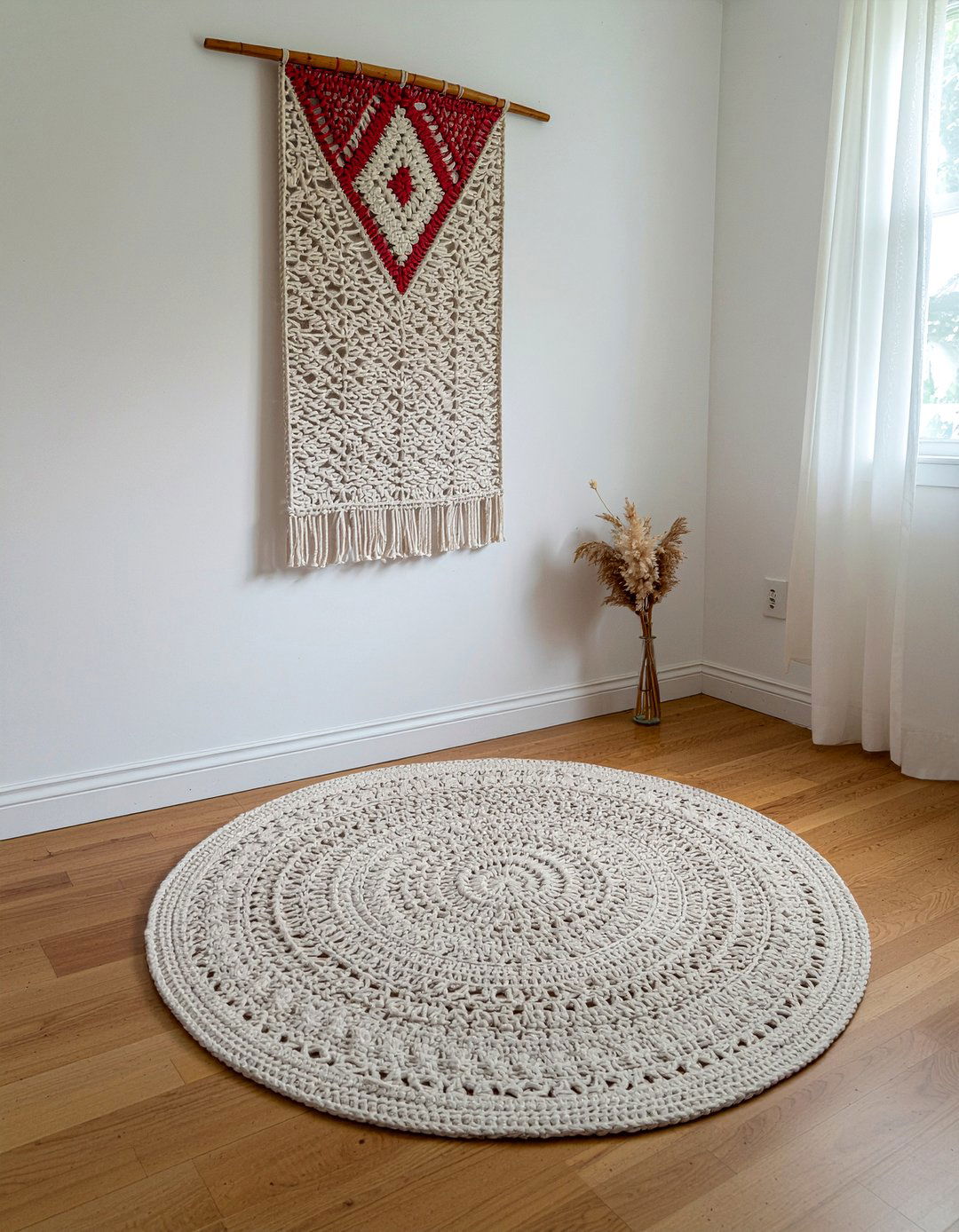Crochet wall hanging - 30 crocheted living room ideas