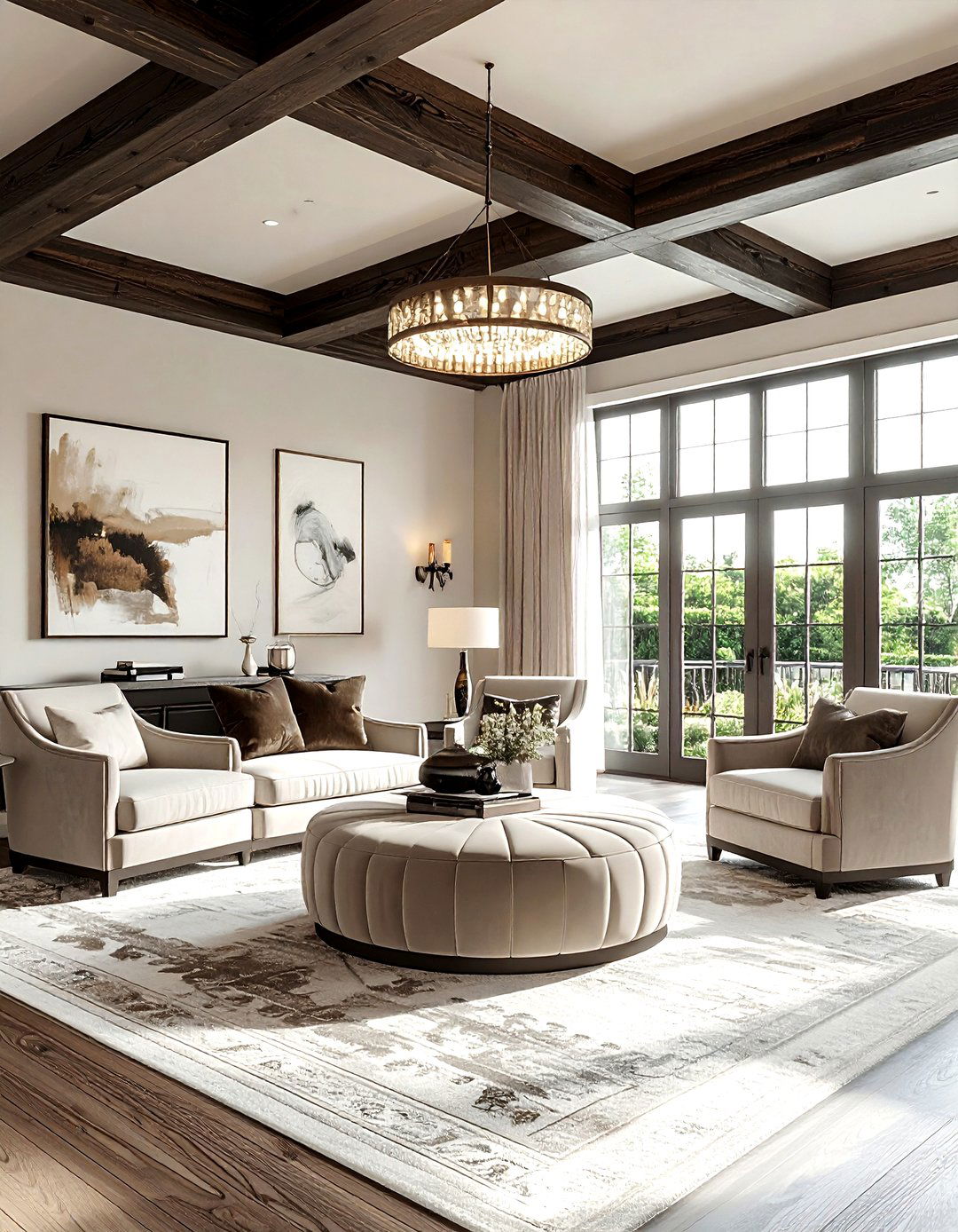 Cross beam ceiling - 30 living room beam ideas