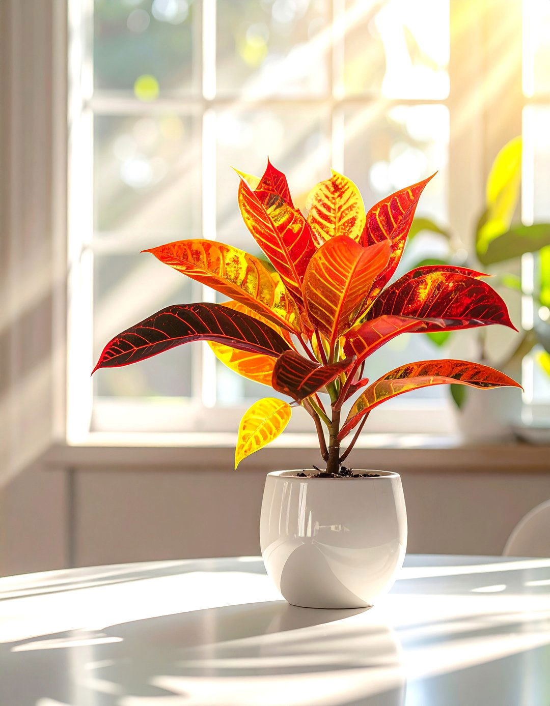 Croton Plant for Colorful Dining Room - 30 dining room indoor plant ideas