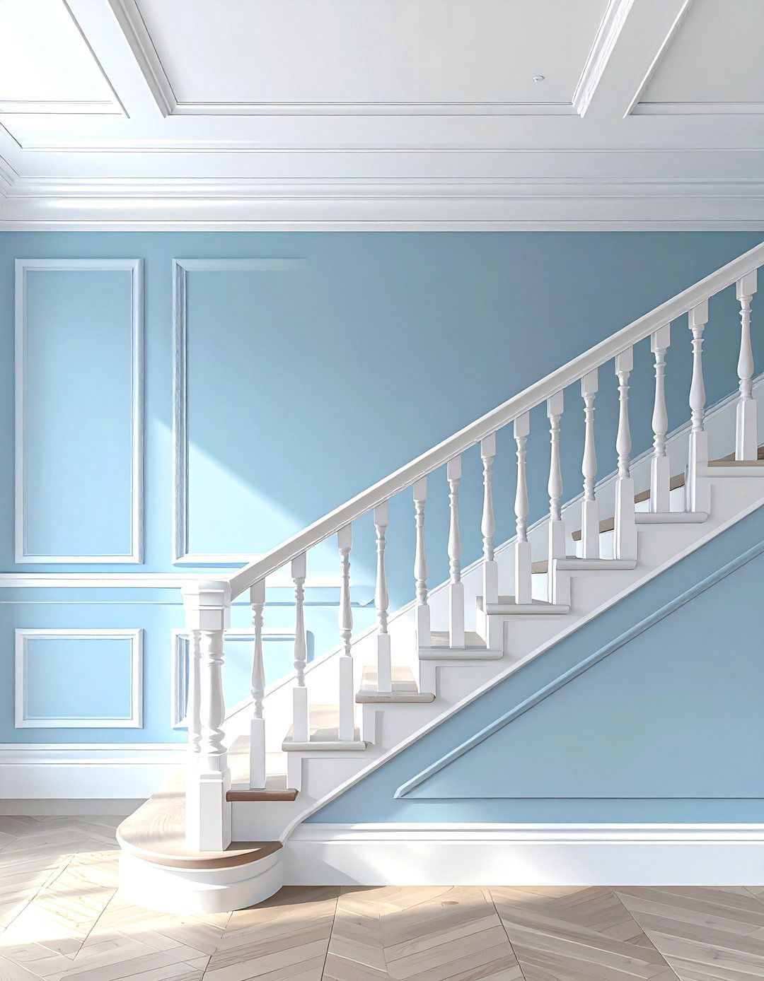 Crown Molding - 30 staircase wall ideas
