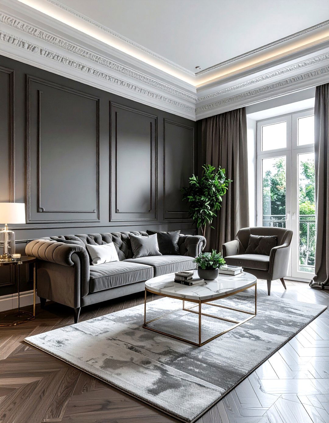 Crown Molding Living Space - 30 old house decor ideas