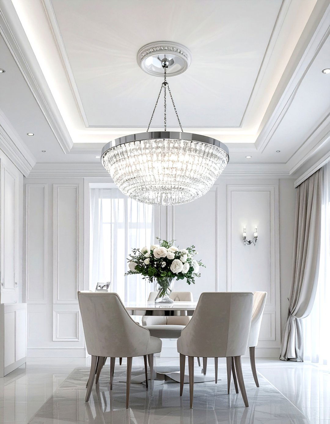 Crystal Basket Ceiling Light - 30 semi-flush dining room light ideas