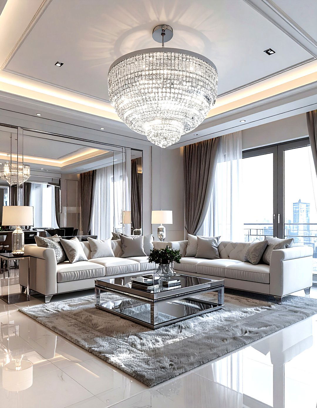 Crystal Ceiling Fixture - 30 living room lighting design