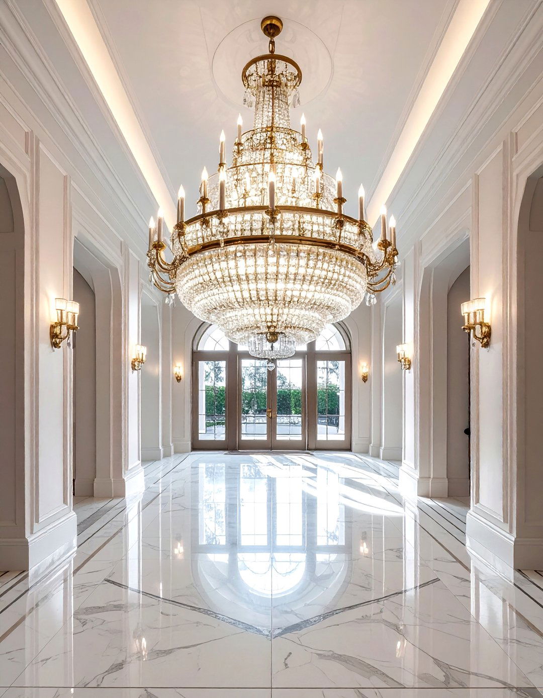 Crystal Chandelier - 30 Hollywood regency decor ideas