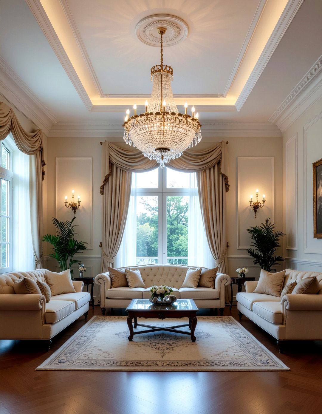 Crystal Chandelier - 30 living room lighting ideas