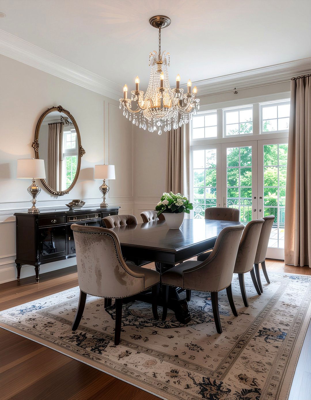 Crystal Chandelier - 30 dining room timeless element ideas