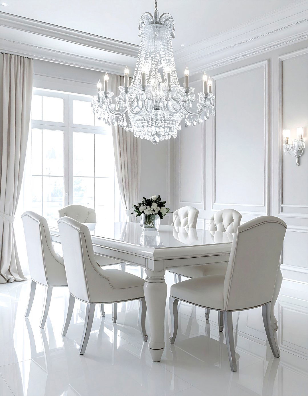 Crystal Chandelier Dining Room - 30 glam dining room ideas