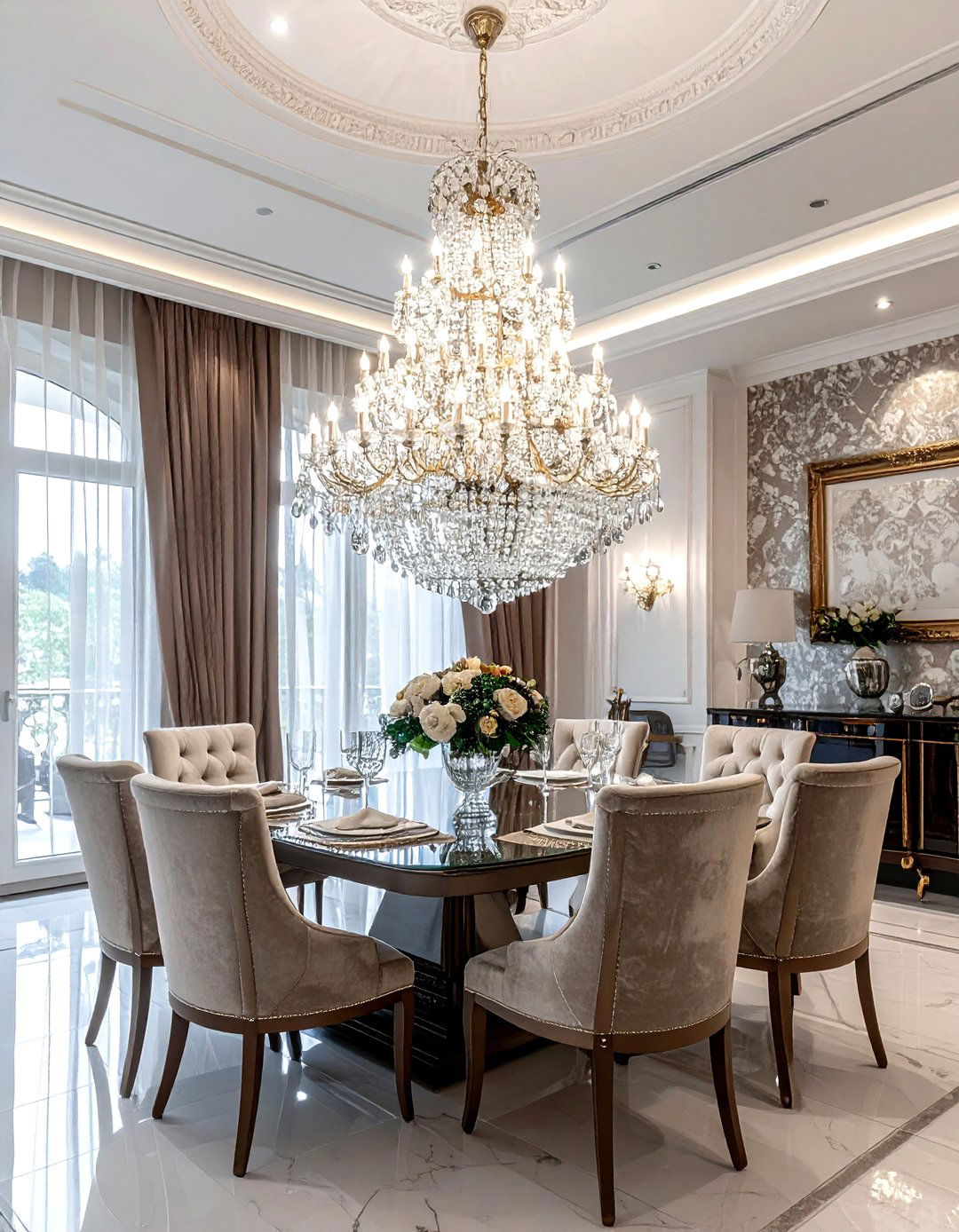 Crystal Chandelier Focal Point - 30 regal dining room ideas