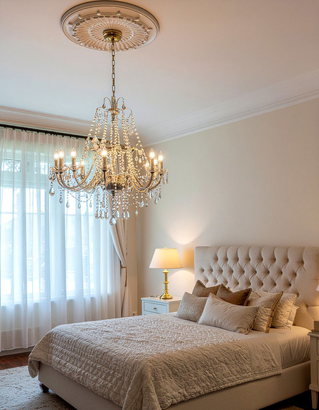 Crystal Chandelier Lighting - 30 Hollywood regency bedroom ideas