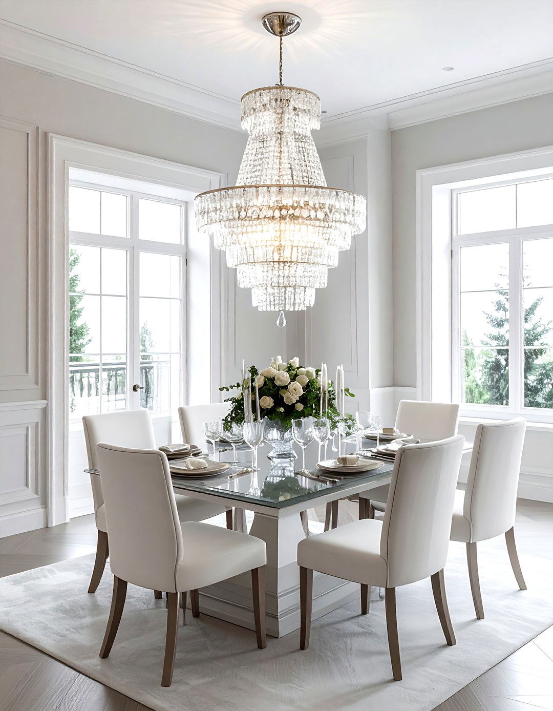 Crystal Chandelier Lighting - 30 dining room formal entertaining ideas