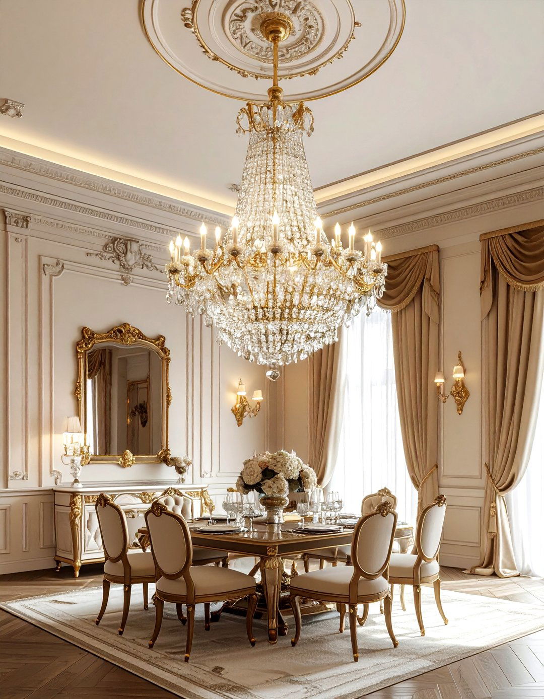 Crystal Chandelier Lighting - 30 château dining room ideas