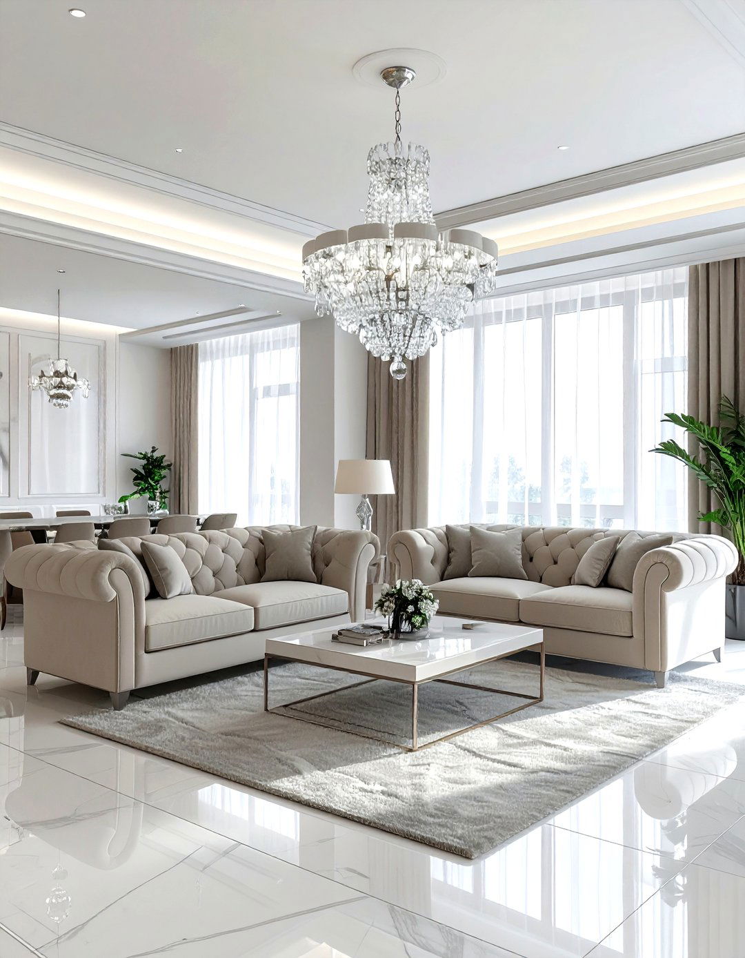 Crystal Chandelier Living Room - 30 plush living room ideas