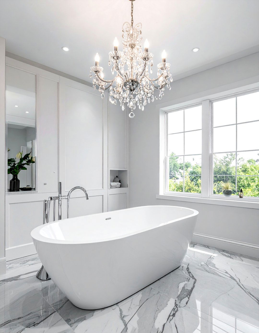 Crystal Chandelier Master Bathroom - 30 bathroom lamp ideas