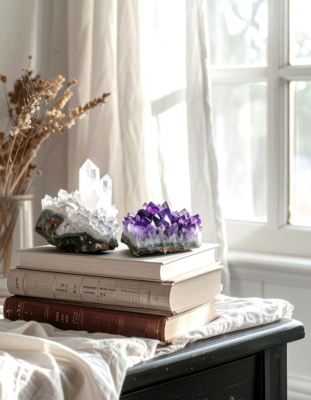 Crystal Clusters And Stones - 30 dresser decor ideas