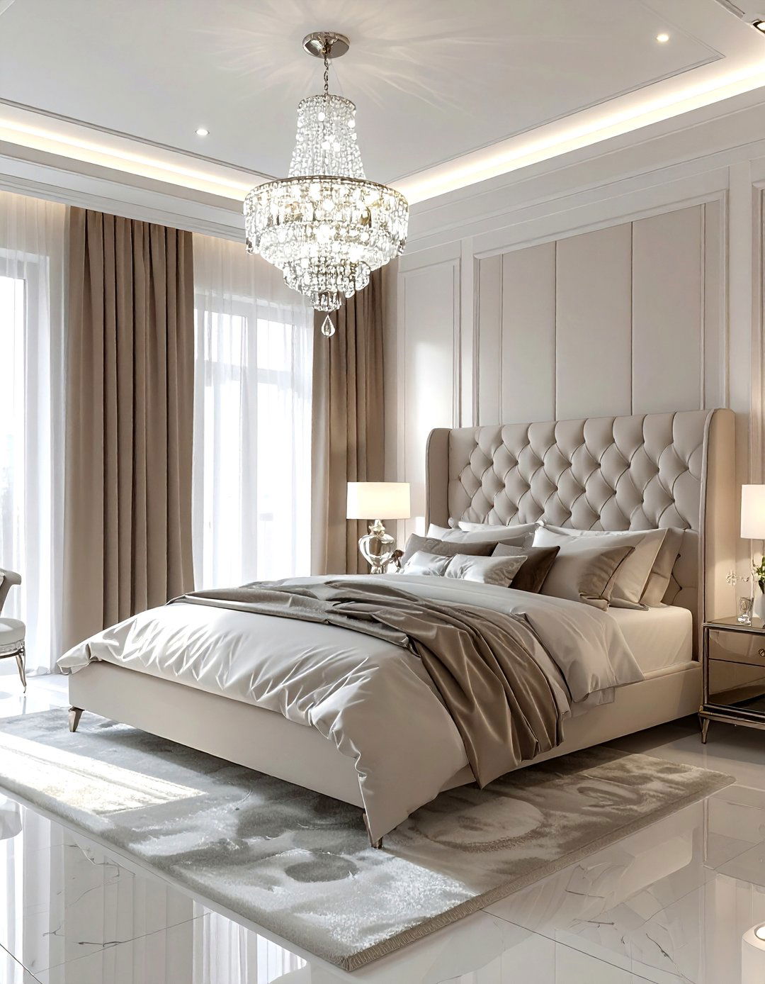 Crystal Drop Light - 30 bedroom pendant lighting ideas