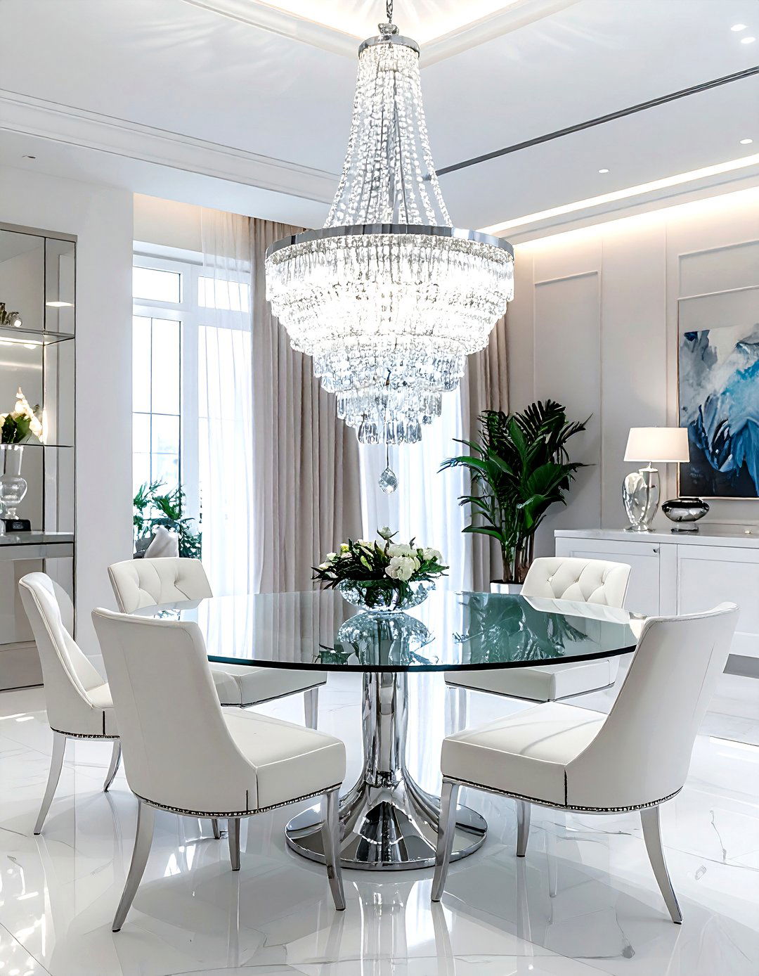Crystal Drop Pendant - 30 dining room pendant lighting ideas
