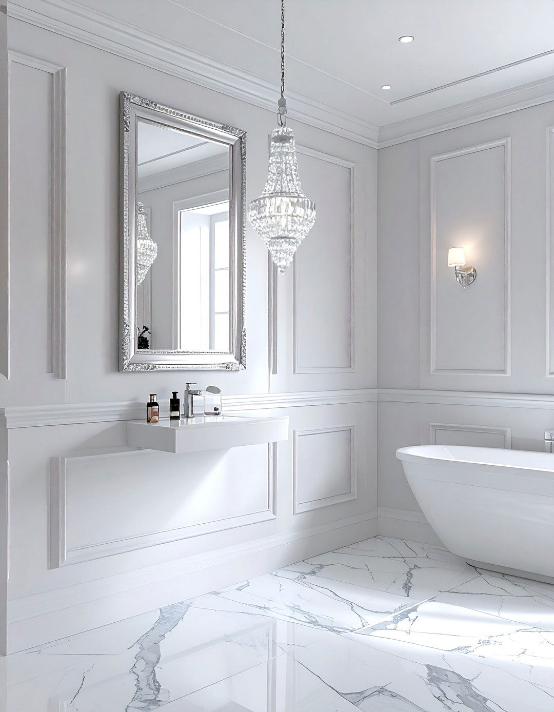 Crystal Drop Pendant - 30 bathroom pendant lighting ideas