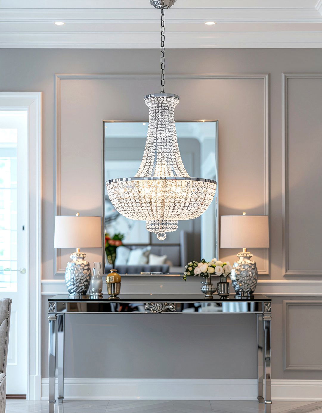 Crystal Flush Mount Ceiling Light - 30 entryway lighting ideas