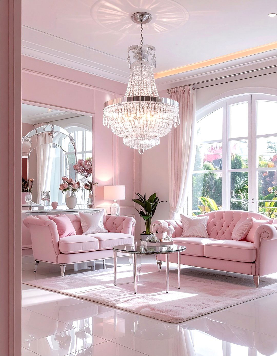 Crystal Flush Mount - 30 bedroom lighting design