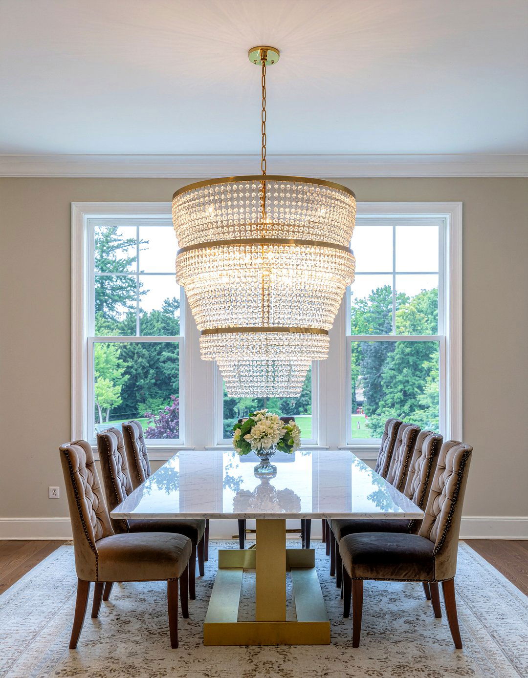 Crystal Gold Tiered Chandelier - 30 gold chandelier dining room ideas