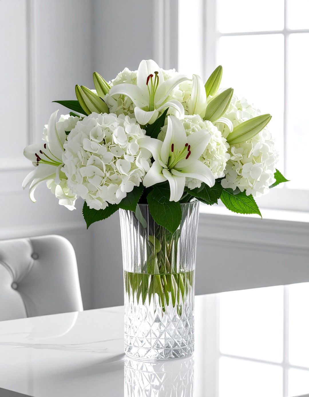 Crystal Trumpet Vase Floral - 30 tall centerpiece dining ideas