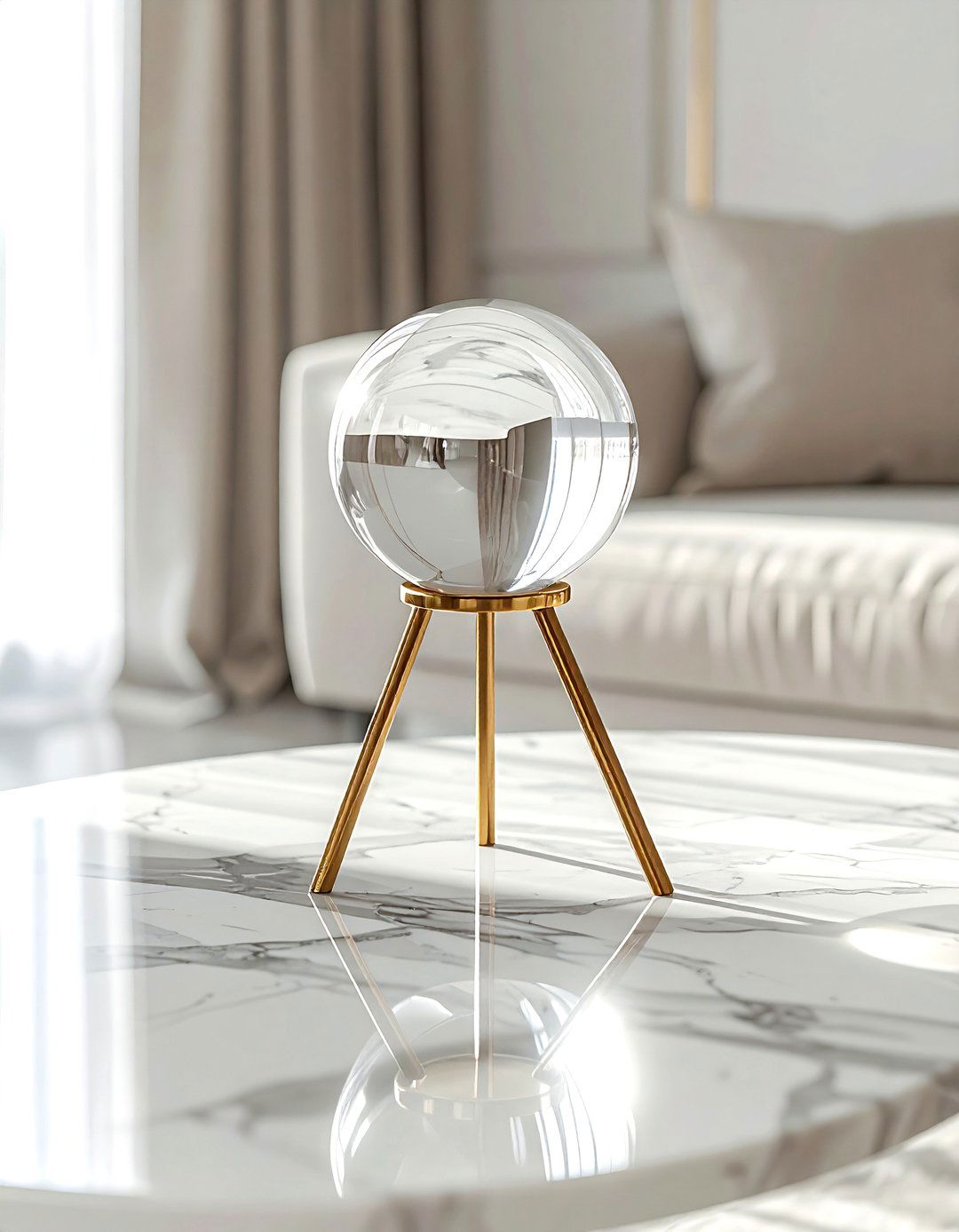 Crystal ball with stand - 30 sphere decor ideas