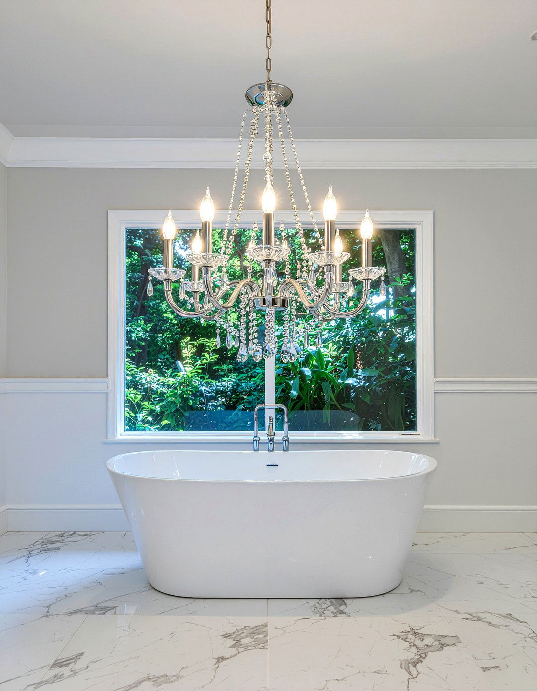 Crystal bathroom chandelier - 30 bathroom chandelier ideas