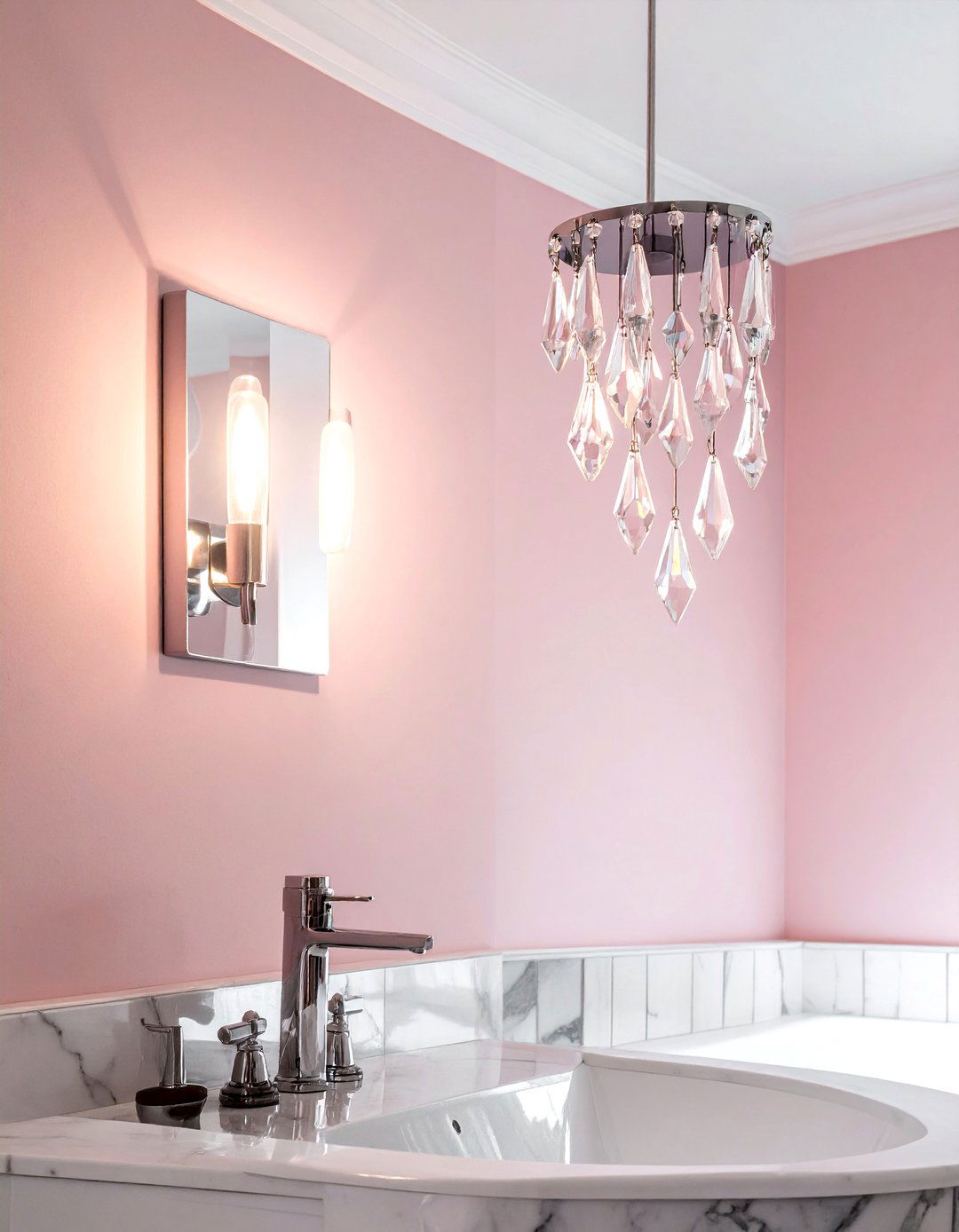 Crystal bathroom wall light - 30 bathroom sconce ideas