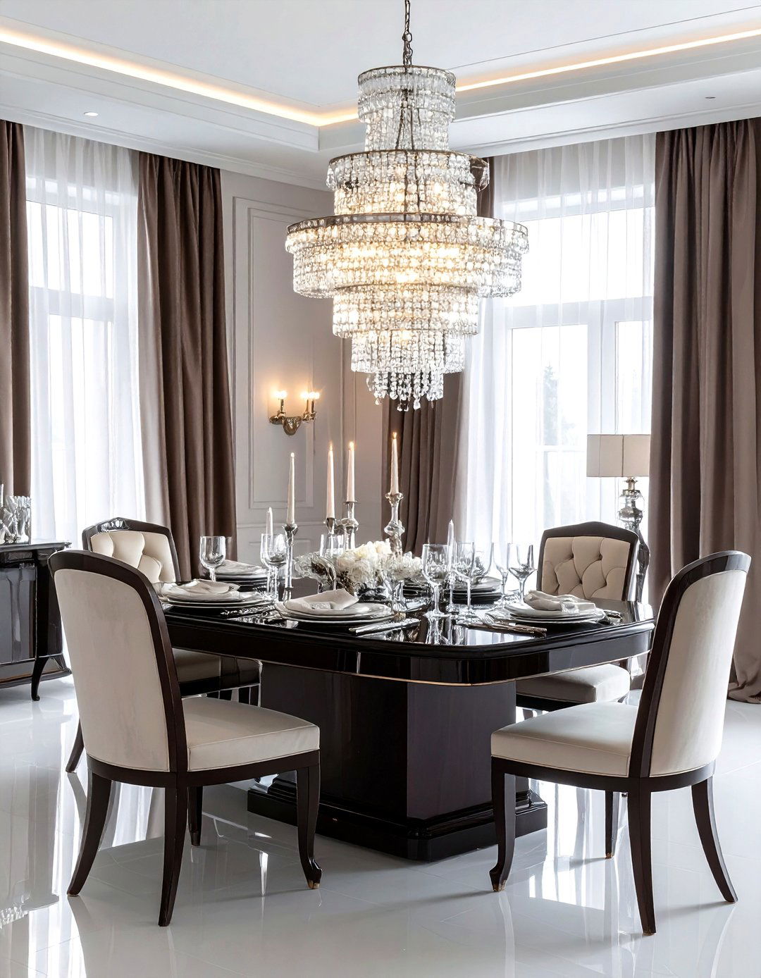 Crystal chandelier dining room - 30 classic dining room ideas